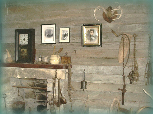 Cabin fireplace